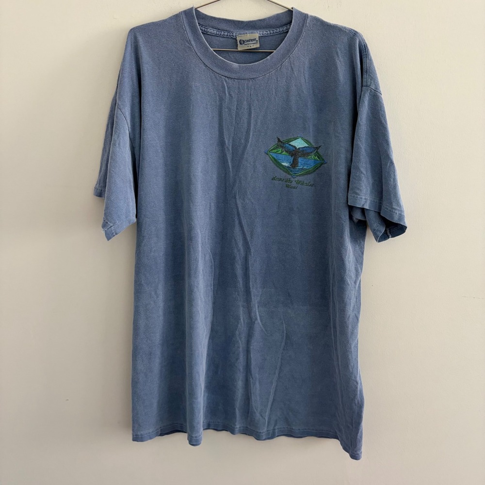 Oceanfront Pacific Whale Foundation Maui Whalewatch 2001 Blue T-Shirt Large - Picture 2 of 5